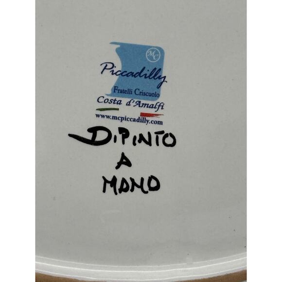 Italian Glazed Terra Cotta Hand Painted Lemon Serving Platter/Tray 15”x11” EUC! - Picture 5 of 11